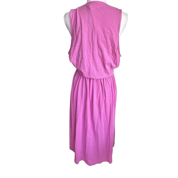 NWT Nation LTD Brianna Rosebud Pink Pima Cotton Midi Sleeveless Dress Sz M Beach - Picture 12 of 16